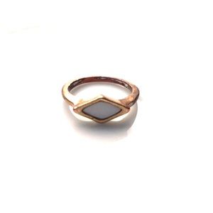 Gold and pearl geometric ring